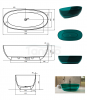 BESCO Wanna wolnostojąca Mexa Ocean Breeze 170x78 syfon chrom #WAM-170-OBC